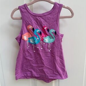 🎊HP🎉 Cat & Jack 2T Girls Purple Multicolor Flamingo Graphic Sleevelss Tank Top